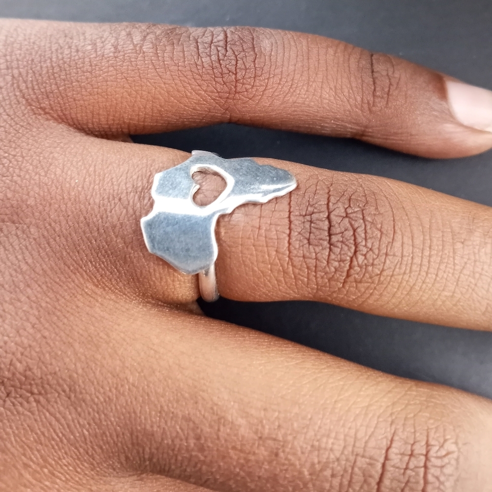 HANDMADE LOVE ❤️ AFRICA RING .925 STERLING SILVER RING - Picture 2 of 4